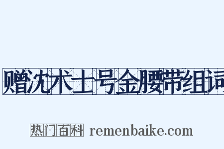 赠沈术士号金腰带组词是什么意思的图片